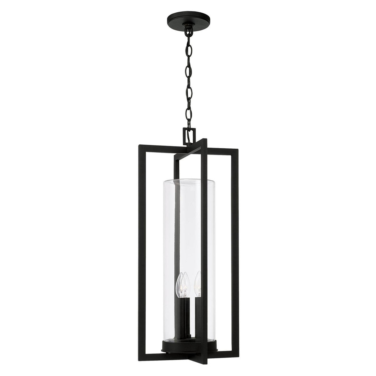 Capital Lighting 948232BK Kent 3 Light Outdoor Hanging Lantern Black