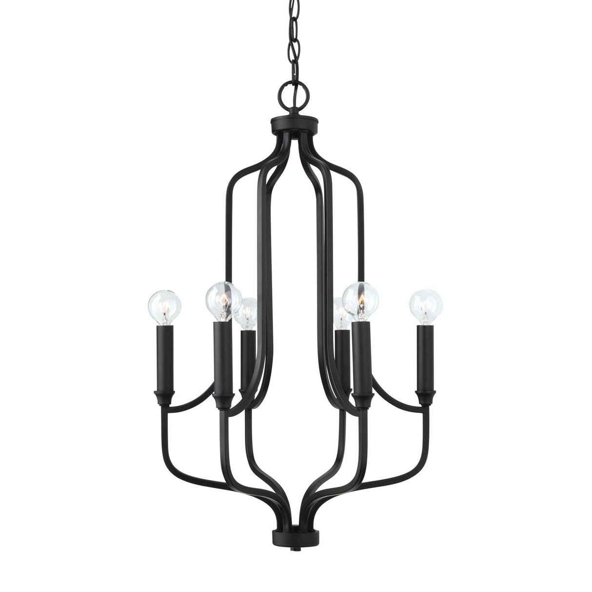 Capital Lighting 439261MB Reeves 6 Light Chandelier Matte Black