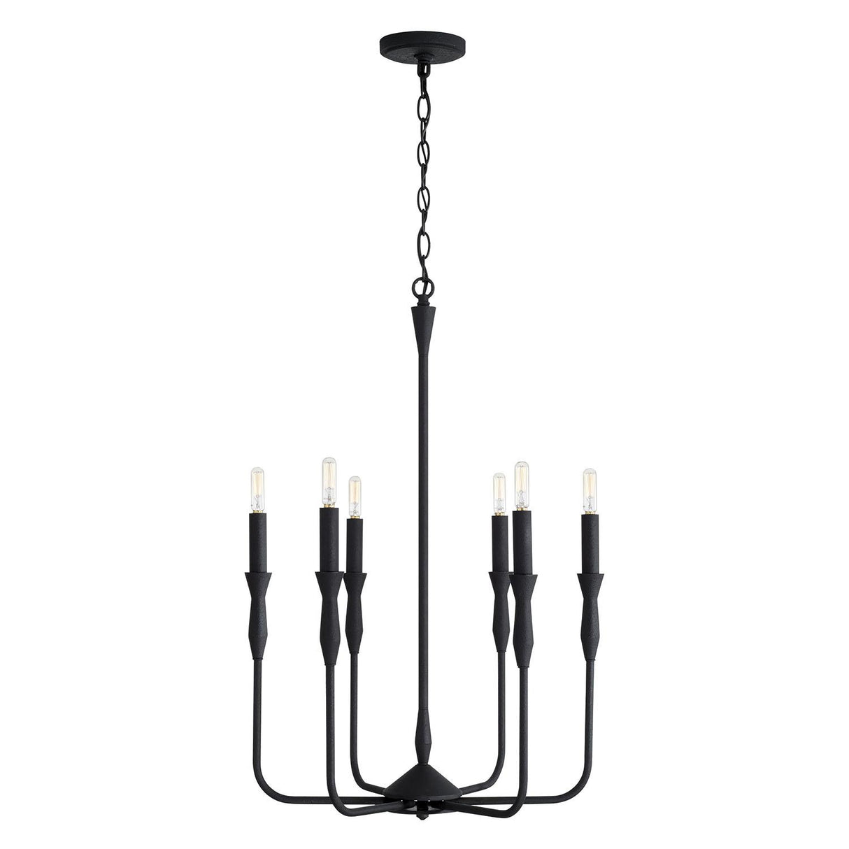 Capital Lighting 450361XK Paloma 6 Light Chandelier Textured Black