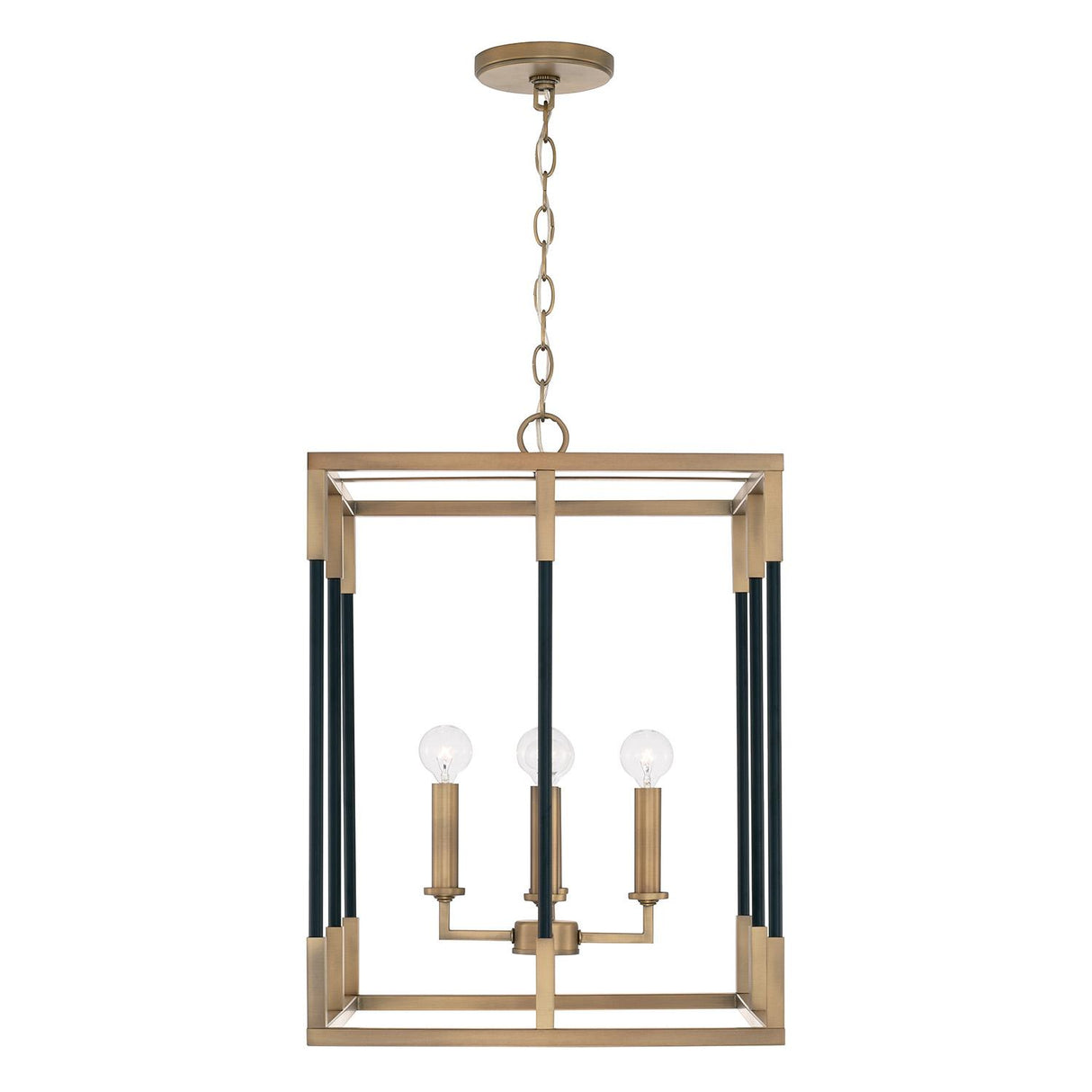 Capital Lighting 544742AB Bleeker 4 Light Foyer Aged Brass and Black