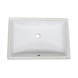 White (WH) Rectangular Ceramic Undermount Sink