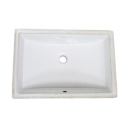 White (WH) Rectangular Ceramic Undermount Sink