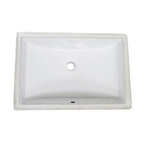 Sinks White (WH) Rectangular Ceramic Undermount Sink White