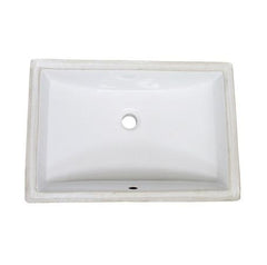 Sinks White (WH) Rectangular Ceramic Undermount Sink White