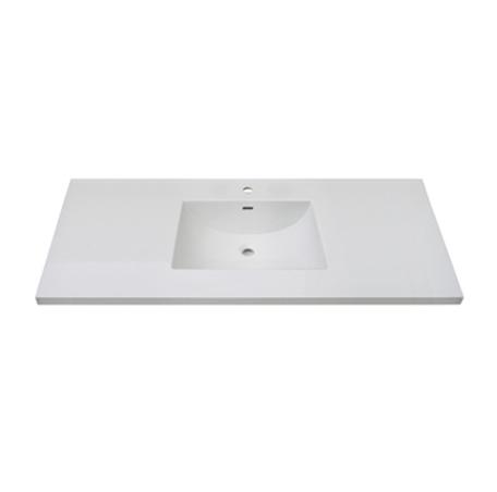 3cm (1-1/4") 49" White Ceramic Top - single hole