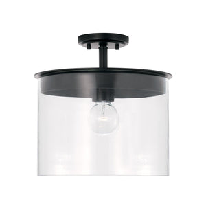 Capital Lighting 246812MB Mason 1 Light Semi-Flush Matte Black
