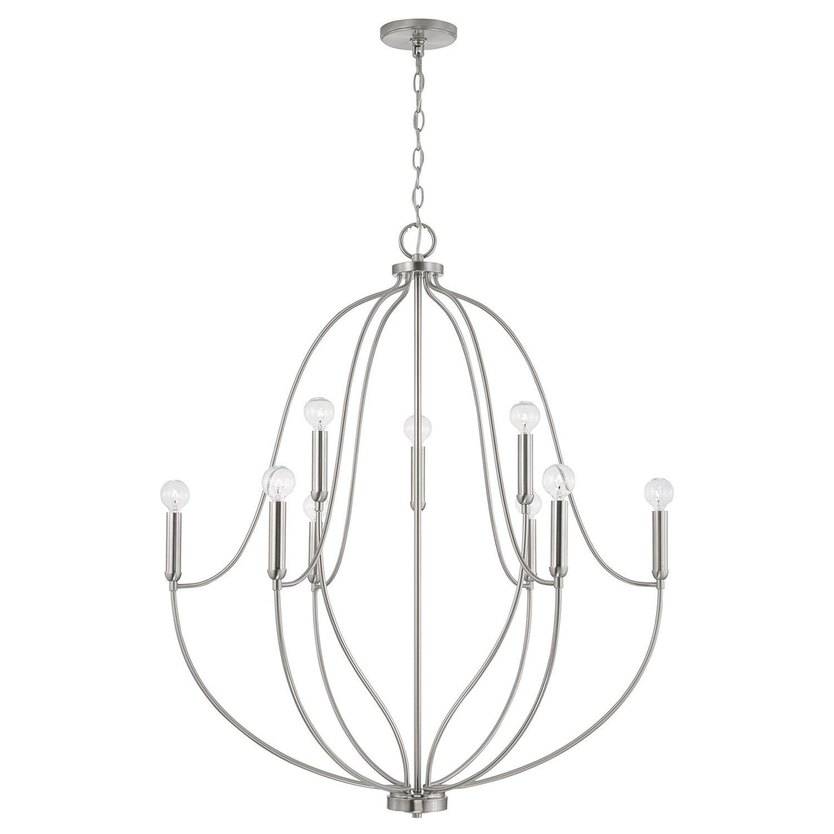 Capital Lighting 447091BN Madison 9 Light Chandelier Brushed Nickel