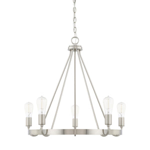 Capital Lighting 420061BN Tanner 5 Light Chandelier Brushed Nickel
