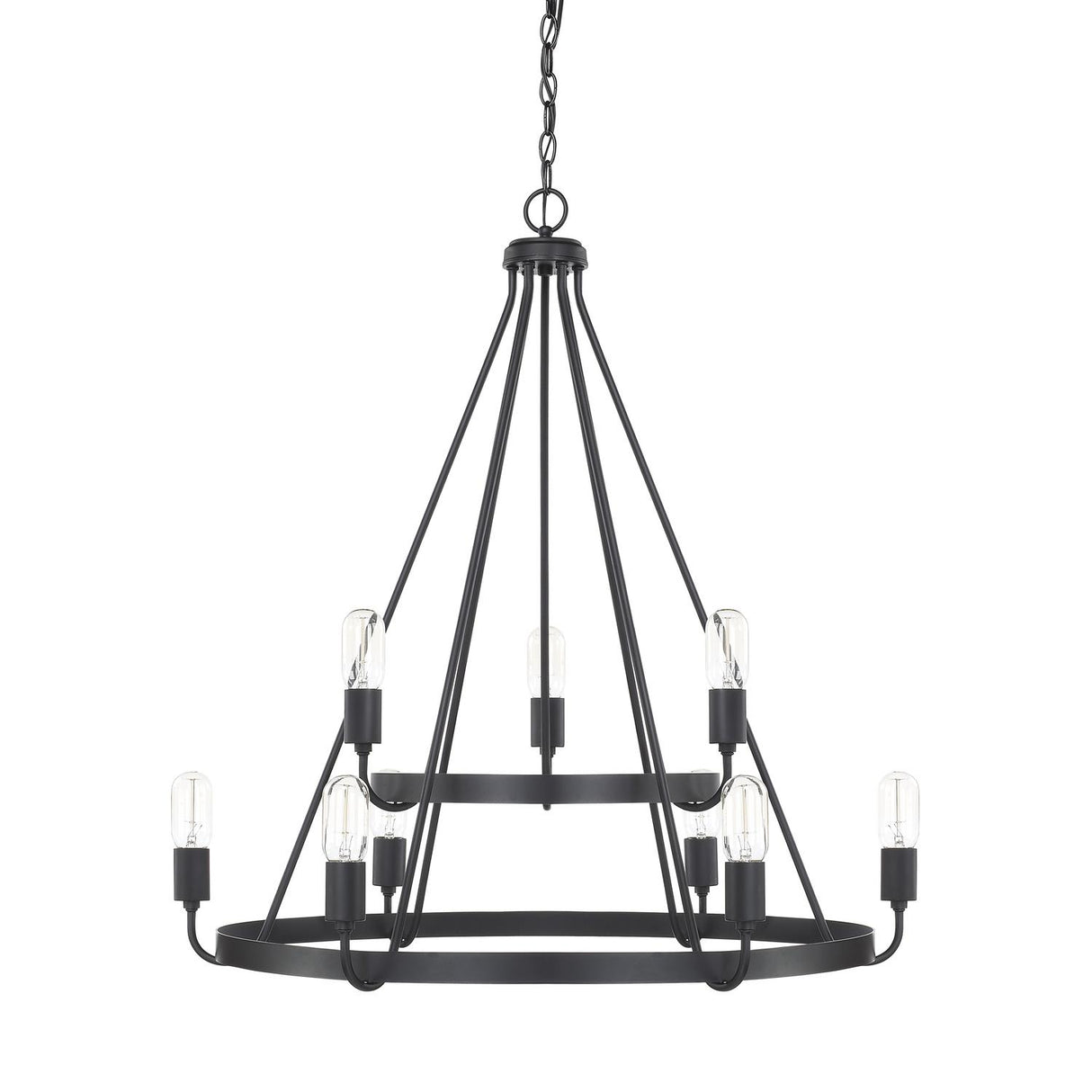 Capital Lighting 420091MB Tanner 9 Light Chandelier Matte Black