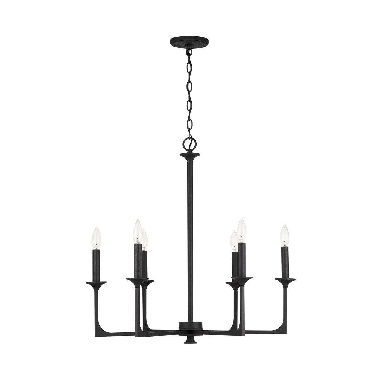 Capital Lighting 437361BI Clint 6 Light Chandelier Black Iron