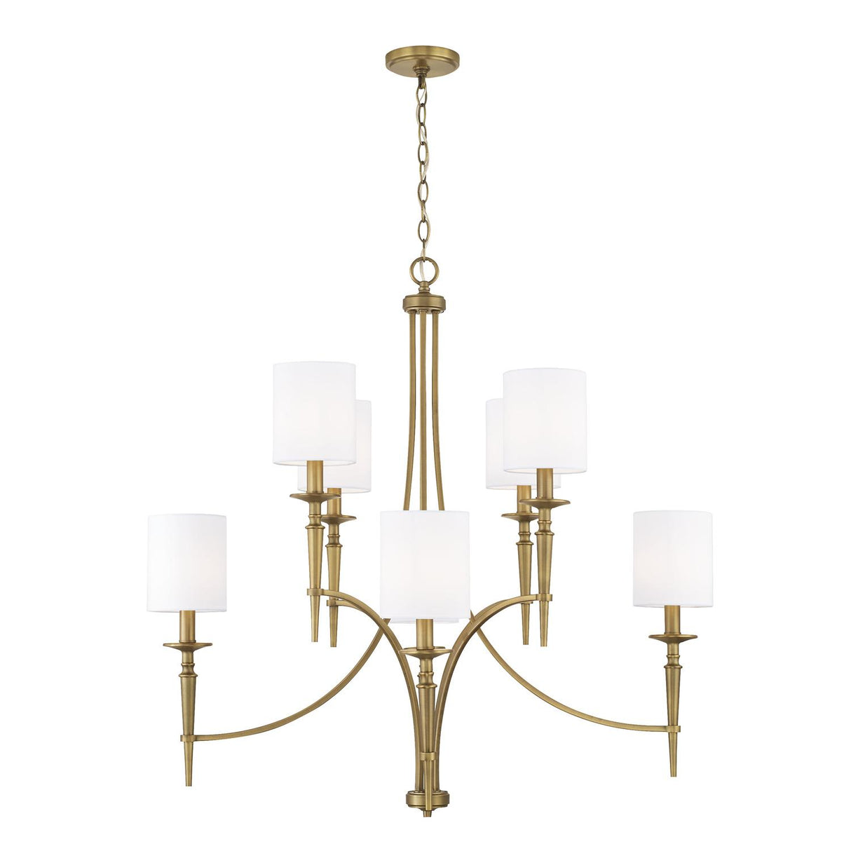 Capital Lighting 442681AD-701 Abbie 8 Light Chandelier Aged Brass