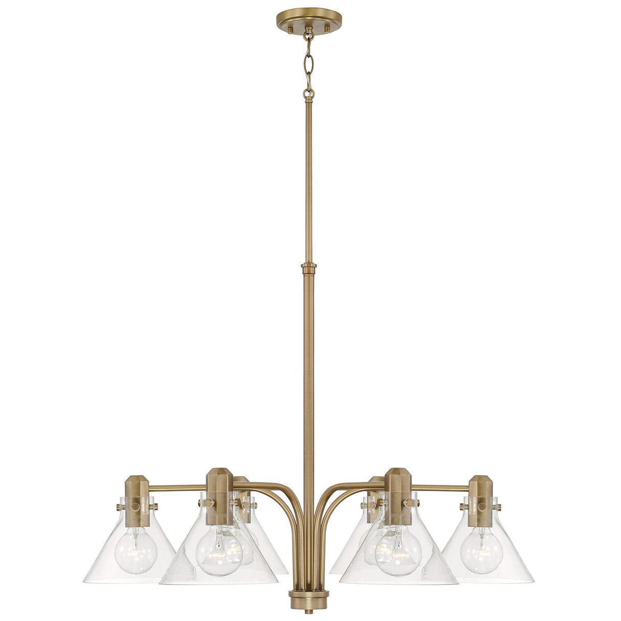 Capital Lighting 445861AD-528 Greer 6 Light Chandelier Aged Brass