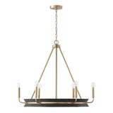 Capital Lighting 447361KR Finn 6 Light Chandelier Black Stain and Matte Brass