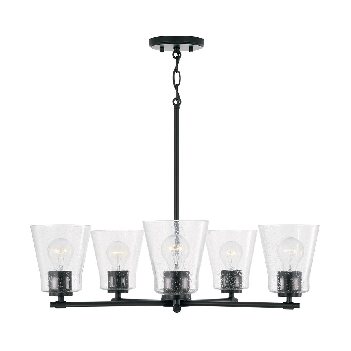 Capital Lighting 446951MB-533 Baker 5 Light Chandelier Matte Black