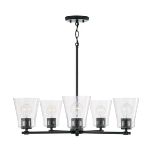 Capital Lighting 446951MB-533 Baker 5 Light Chandelier Matte Black