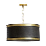 Capital Lighting 335641GB Barrow 4 Light Pendant Galvanized Black and True Brass