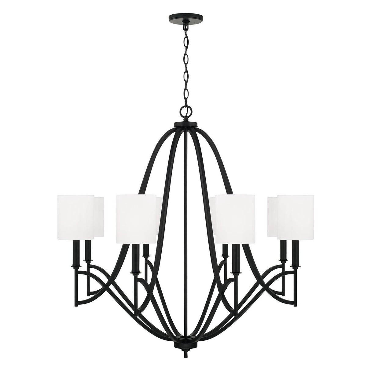 Capital Lighting 442381MB-701 Sylvia 8 Light Chandelier Matte Black