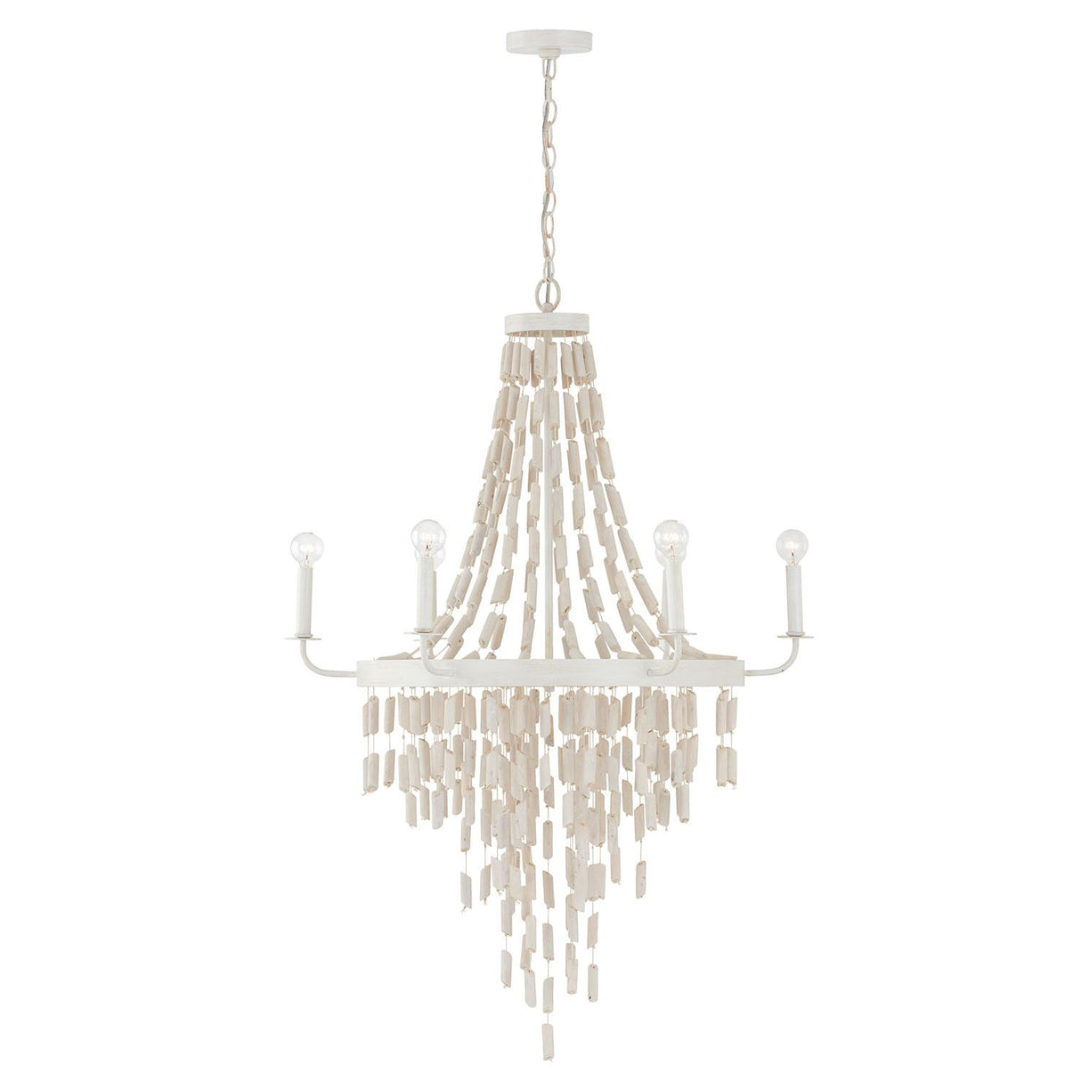 Capital Lighting 447761OW Carissa 6 Light Chandelier Organic White