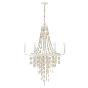 Capital Lighting 447761OW Carissa 6 Light Chandelier Organic White