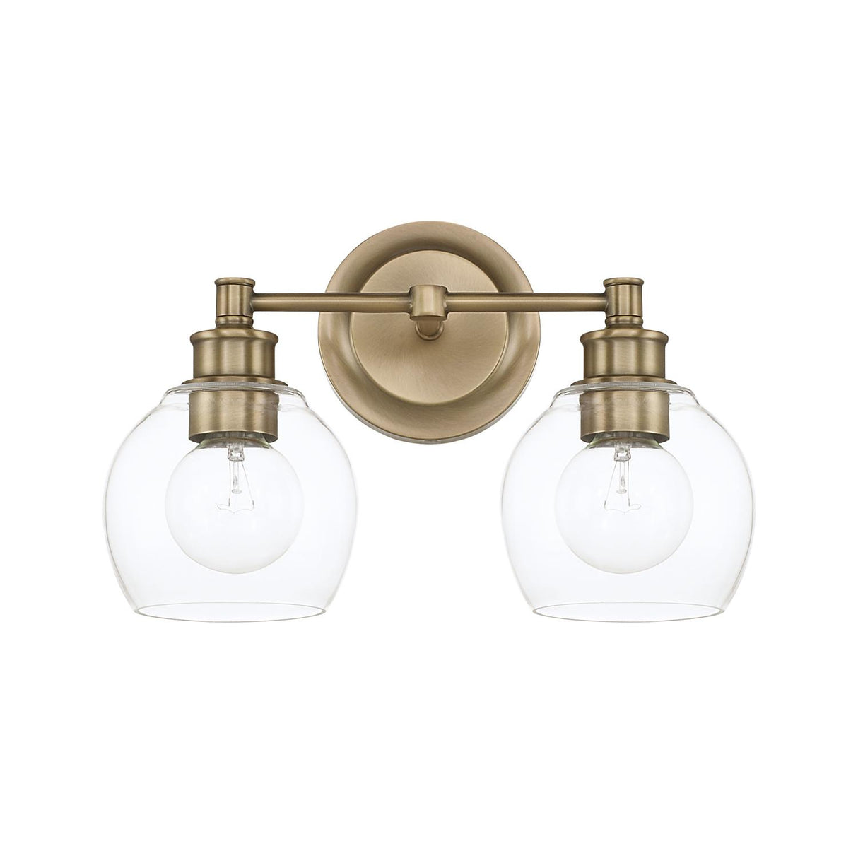 Capital Lighting 121121AD-426 Mid Century 2 Light Vanity Aged Brass