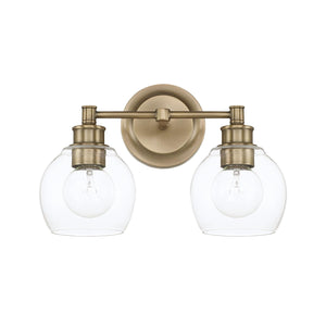 Capital Lighting 121121AD-426 Mid Century 2 Light Vanity Aged Brass