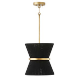 Capital Lighting 341211KP Cecilia 1 Light Pendant Black Rope and Patinaed Brass