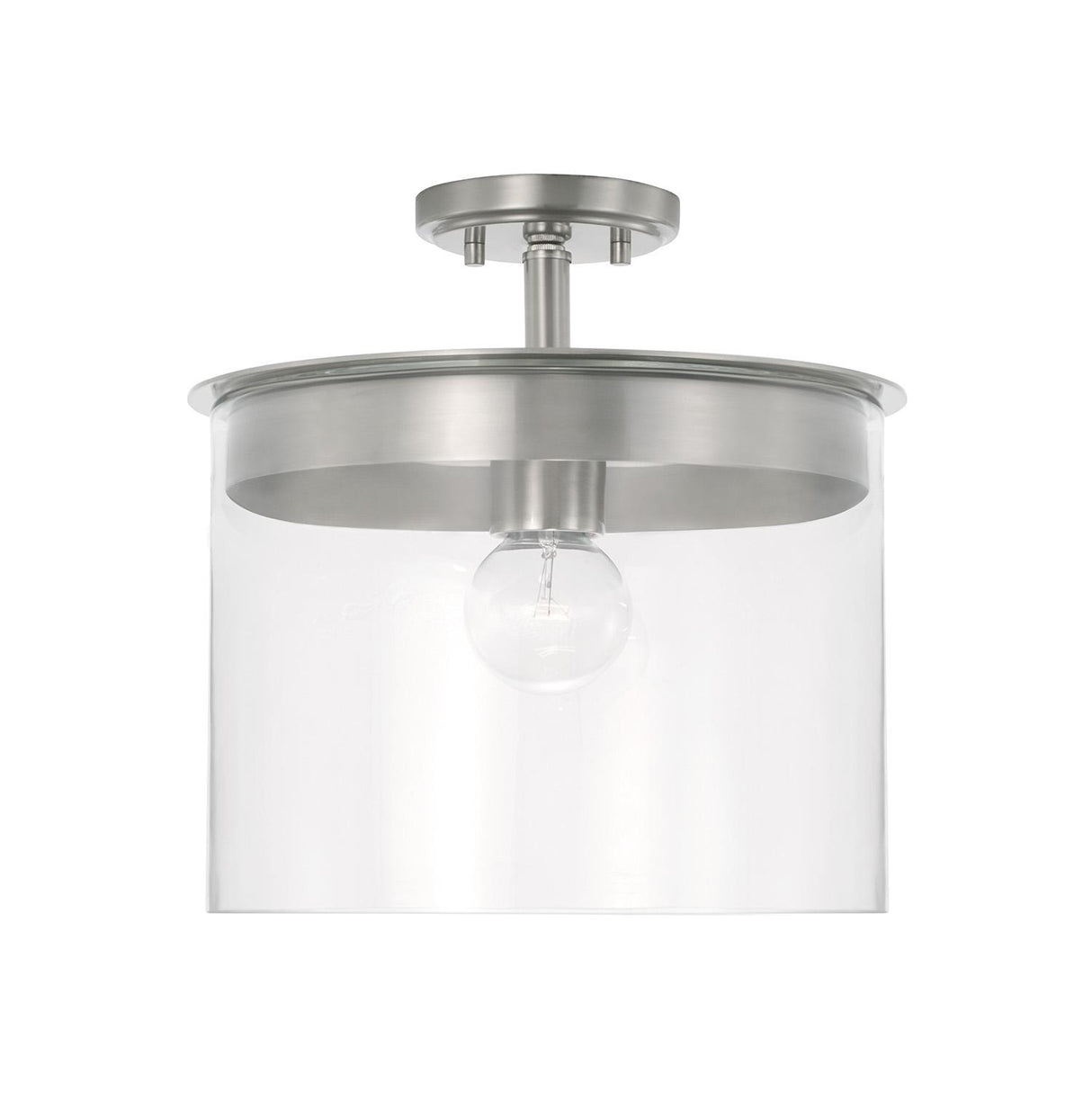 Capital Lighting 246812BN Mason 1 Light Semi-Flush Brushed Nickel