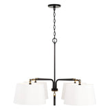 Capital Lighting 441941YA Beckham 4 Light Chandelier Glossy Black and Aged Brass