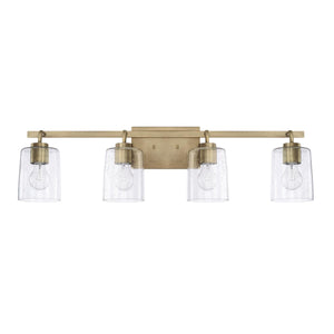 Capital Lighting 128541AD-449 Greyson 4 Light Vanity Aged Brass