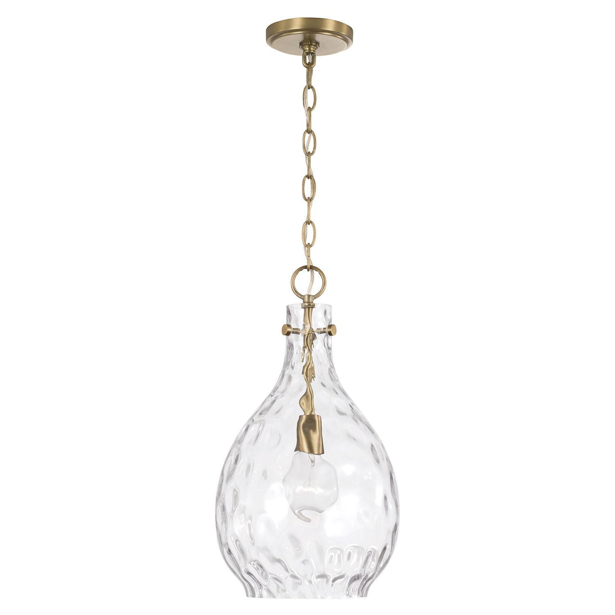 Capital Lighting 349012AD Brentwood 1 Light Pendant Aged Brass