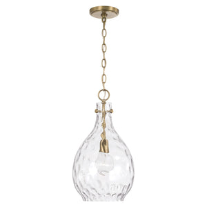 Capital Lighting 349012AD Brentwood 1 Light Pendant Aged Brass