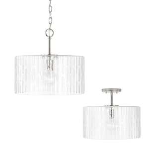 Capital Lighting 241311PN Emerson 1 Light Semi-Flush Polished Nickel