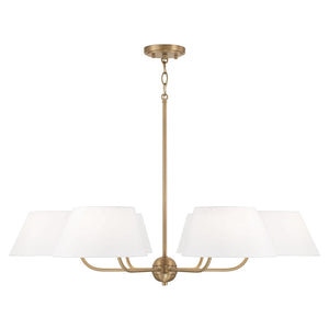 Capital Lighting 450461AD Welsley 6 Light Chandelier Aged Brass