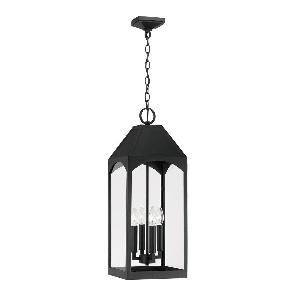 Capital Lighting 946342BK Burton 4 Light Outdoor Hanging Lantern Black