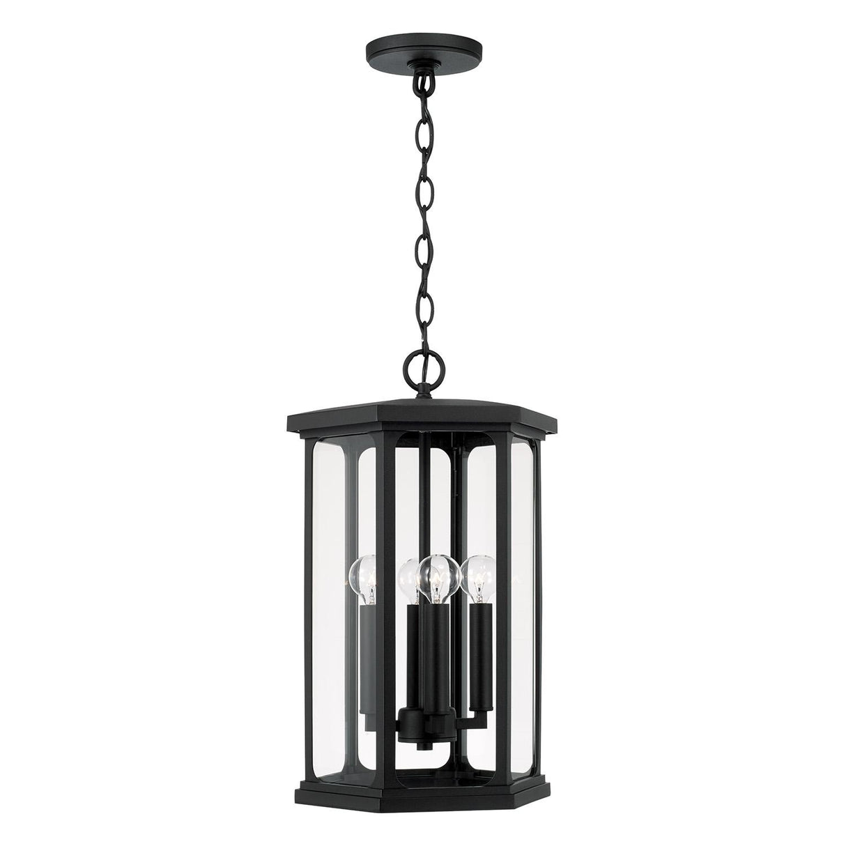 Capital Lighting 946642BK Walton 4 Light Outdoor Hanging Lantern Black