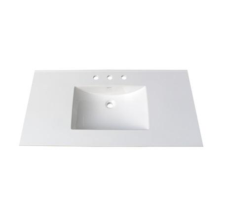 (11/16") 43" White Ceramic Top - 8" widespread