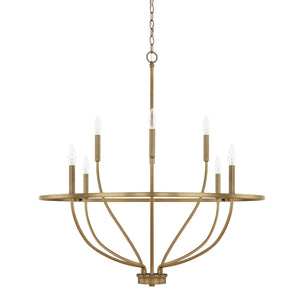Capital Lighting 428581AD Greyson 8 Light Chandelier Aged Brass