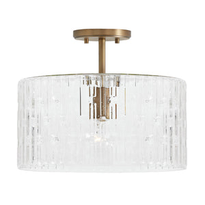 Capital Lighting 241311AD Emerson 1 Light Semi-Flush Aged Brass