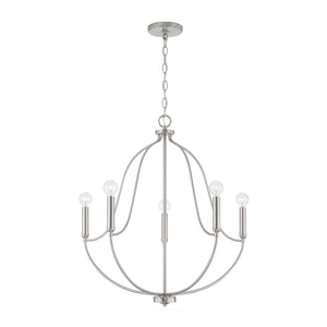 Capital Lighting 447051BN Madison 5 Light Chandelier Brushed Nickel