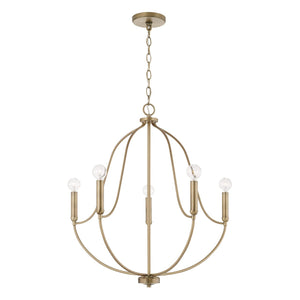 Capital Lighting 447051AD Madison 5 Light Chandelier Aged Brass