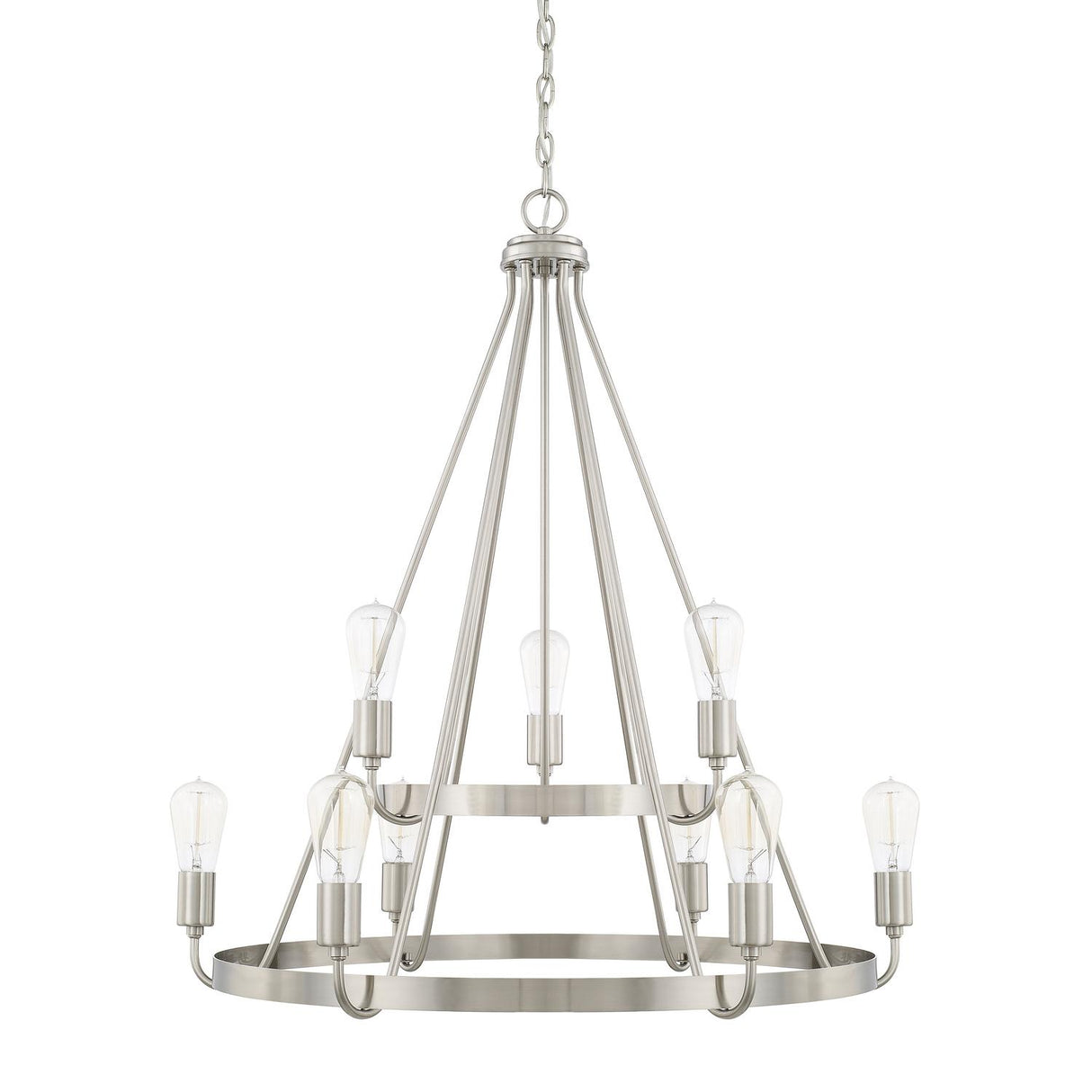 Capital Lighting 420091BN Tanner 9 Light Chandelier Brushed Nickel