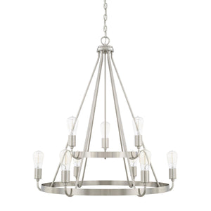 Capital Lighting 420091BN Tanner 9 Light Chandelier Brushed Nickel