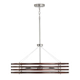 Capital Lighting 439941DN Dalton 4 Light Chandelier Dark Wood and Polished Nickel