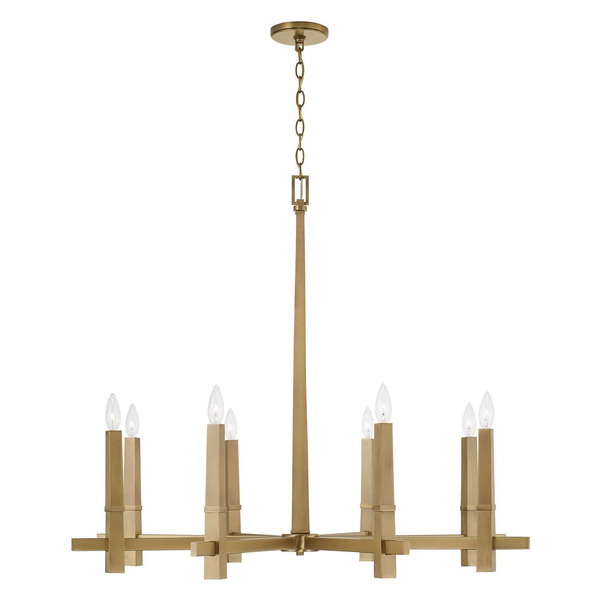 Capital Lighting 449681AD Blake 8 Light Chandelier Aged Brass