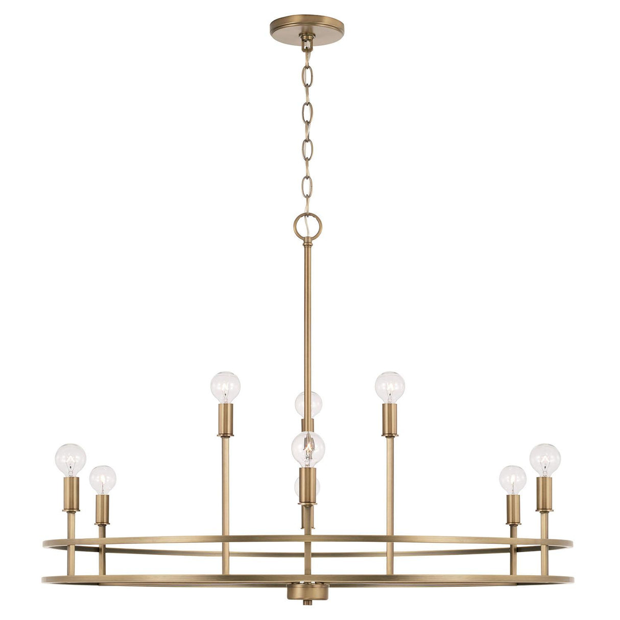 Capital Lighting 448791AD Fuller 9 Light Chandelier Aged Brass