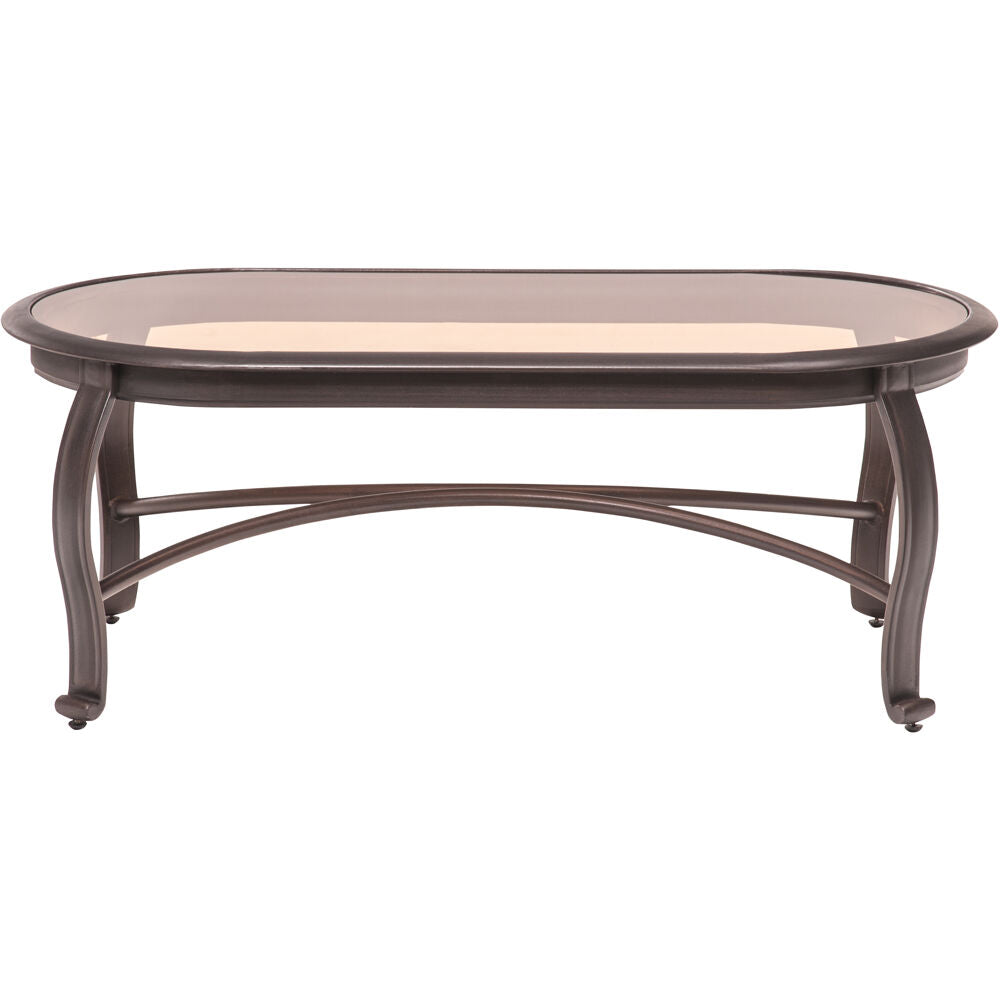 Hanover GRAMERCY1PC-COFTBL Gramercy Woven Coffee Table with Glass Top