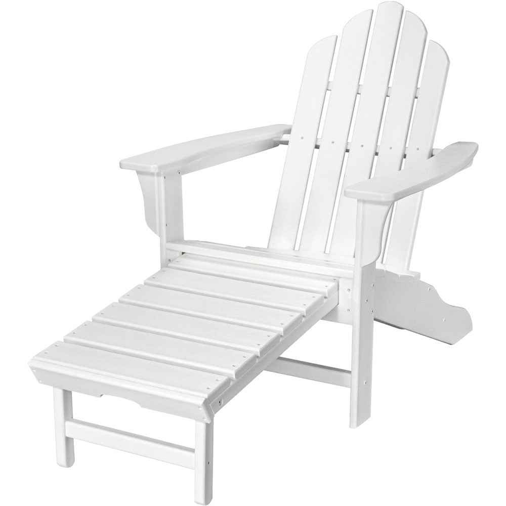 Hanover HVLNA15WH Hanover All-Weather Adirondack Chair w/ Attached Ottoman