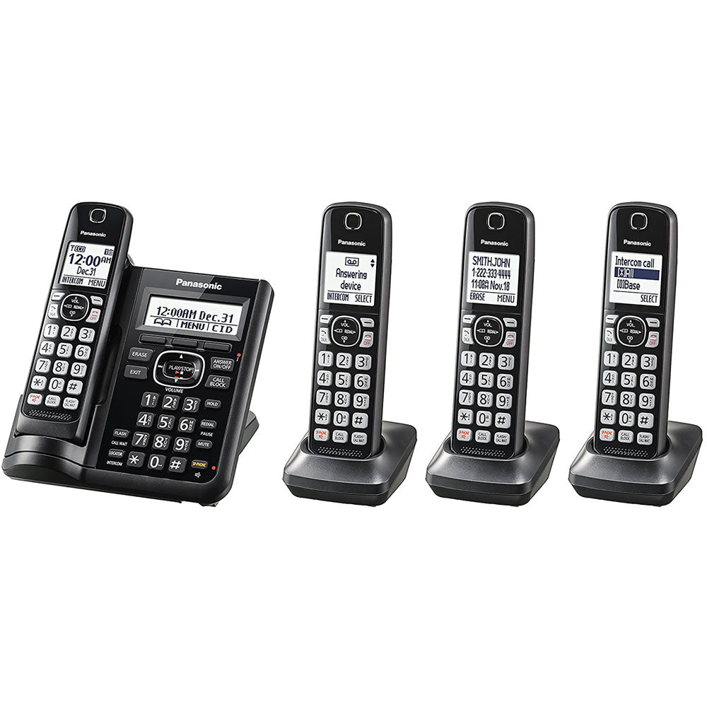 Panasonic KX-TGF544B DECT 6.0,4HS,Range Boost,Noise Reduc,250Call Block,DK,TAD,Large LCD,Voic