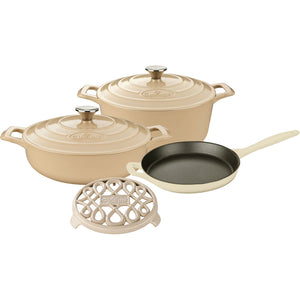 La Cuisine LC 2885MB 6 pc set, Pro Range 3.75QT w/lid, 6.5QT Round w/lid, 10" Fry, 7" Trivet