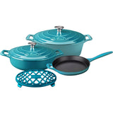 La Cuisine LC 2975MB 6 pc set, Pro Range 3.75QT Saute w/lid 6.75QT Oval w/lid 10" Fry 7" Triv